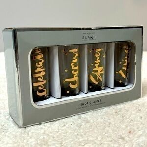 Slant "Celebrate" Glass Shot Glass Set of 4
